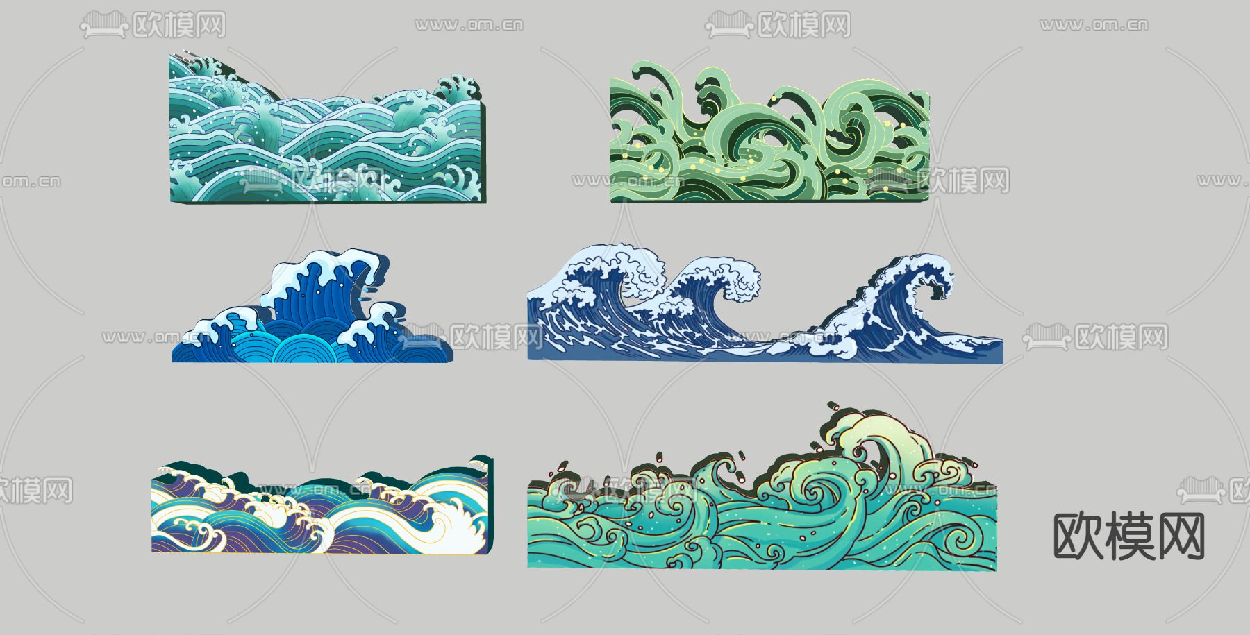 现代海浪雕塑su模型下载（渲染图2）