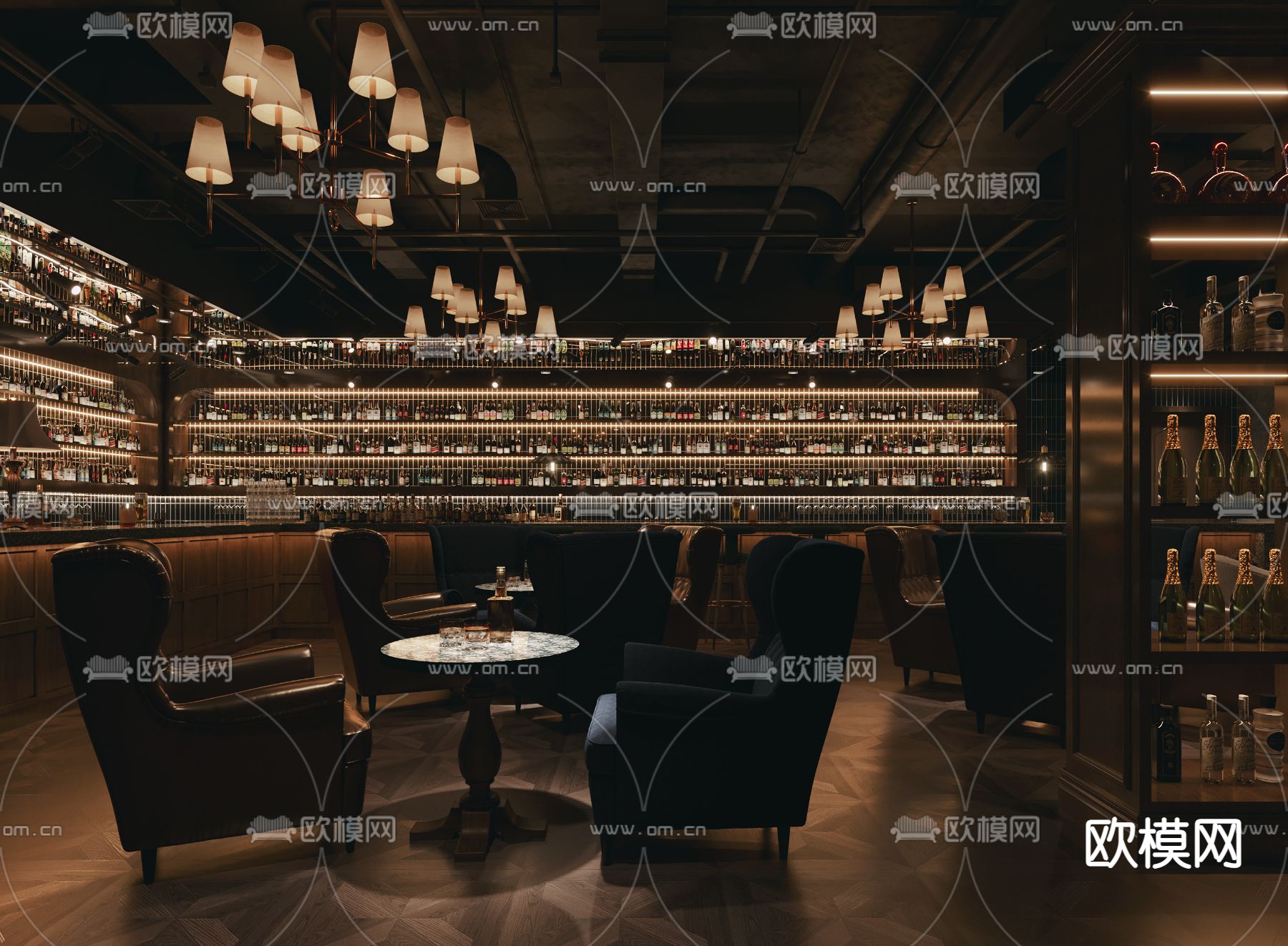 法式酒吧3d模型