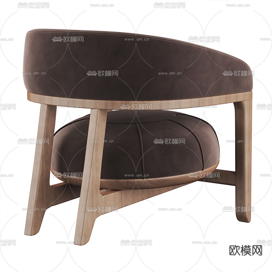 北欧绒布休闲椅3d模型