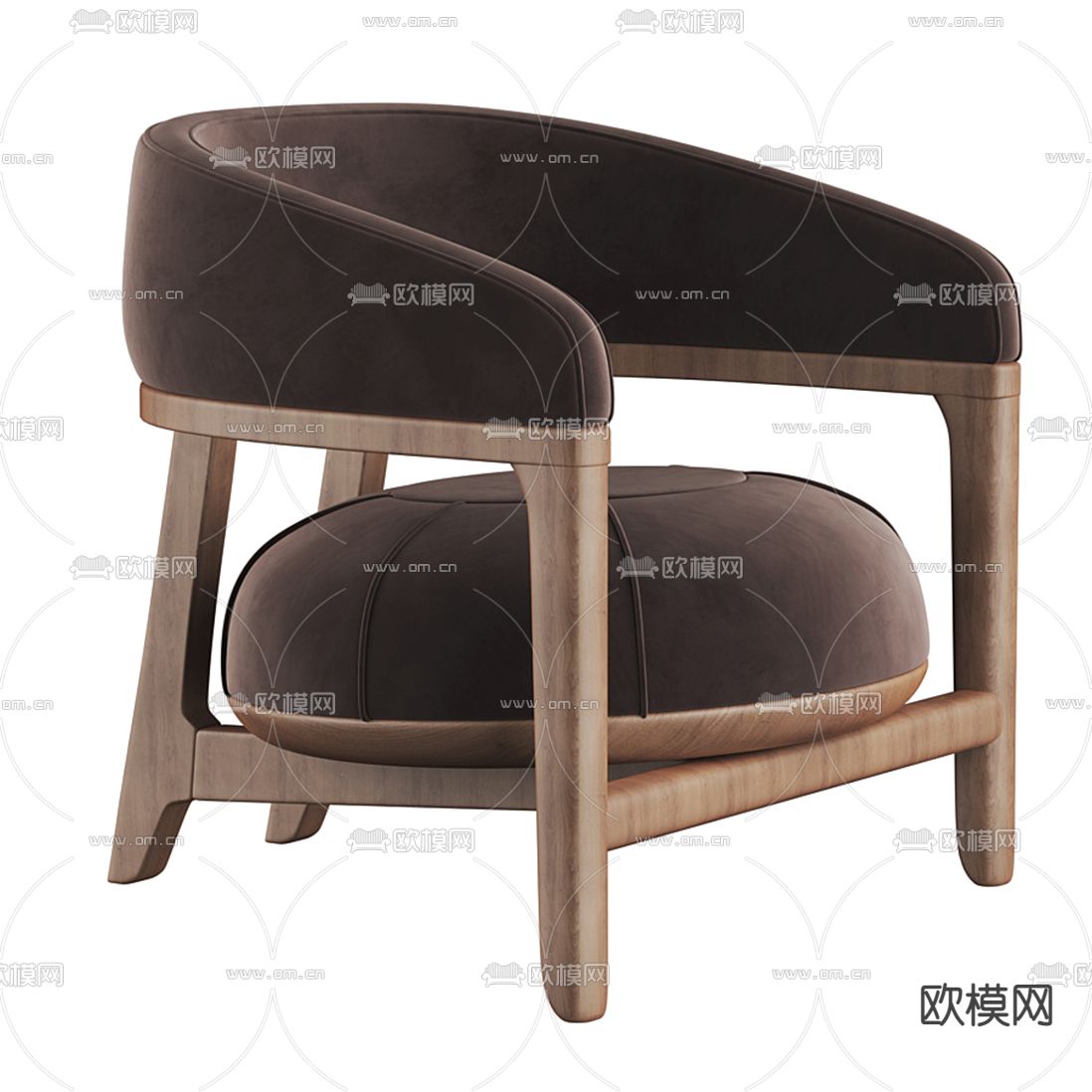 北欧绒布休闲椅3d模型