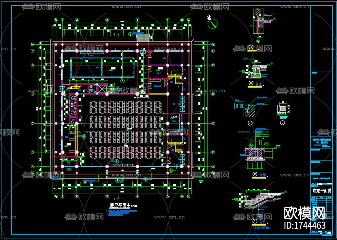 古寺建筑cad施工图下载（渲染图7）