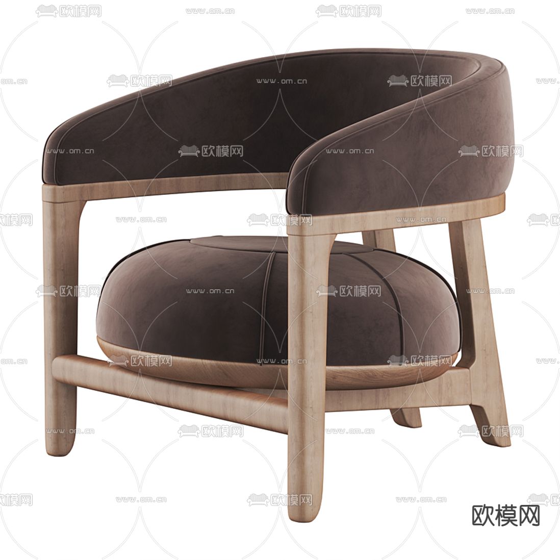 北欧绒布休闲椅3d模型