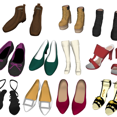  现代女士鞋su模型 