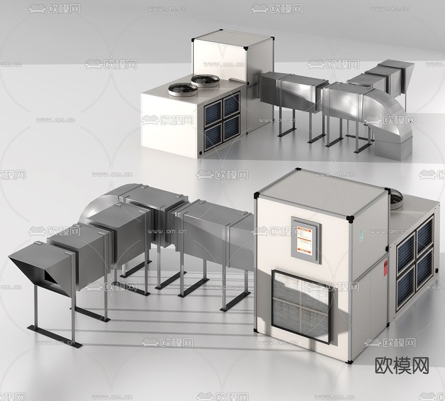 现代屋顶电机水箱设备3d模型下载