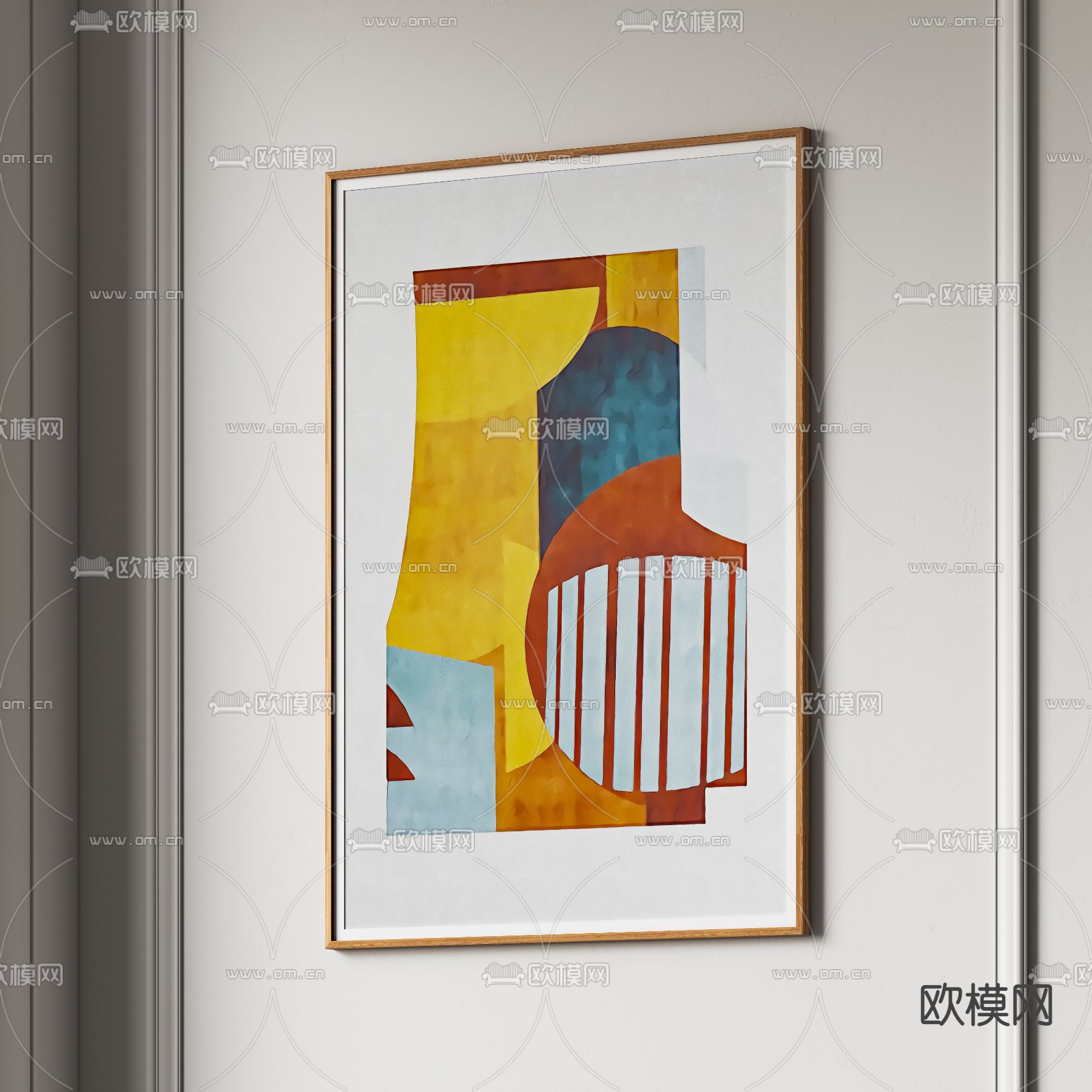 现代抽象装饰画挂画3d模型