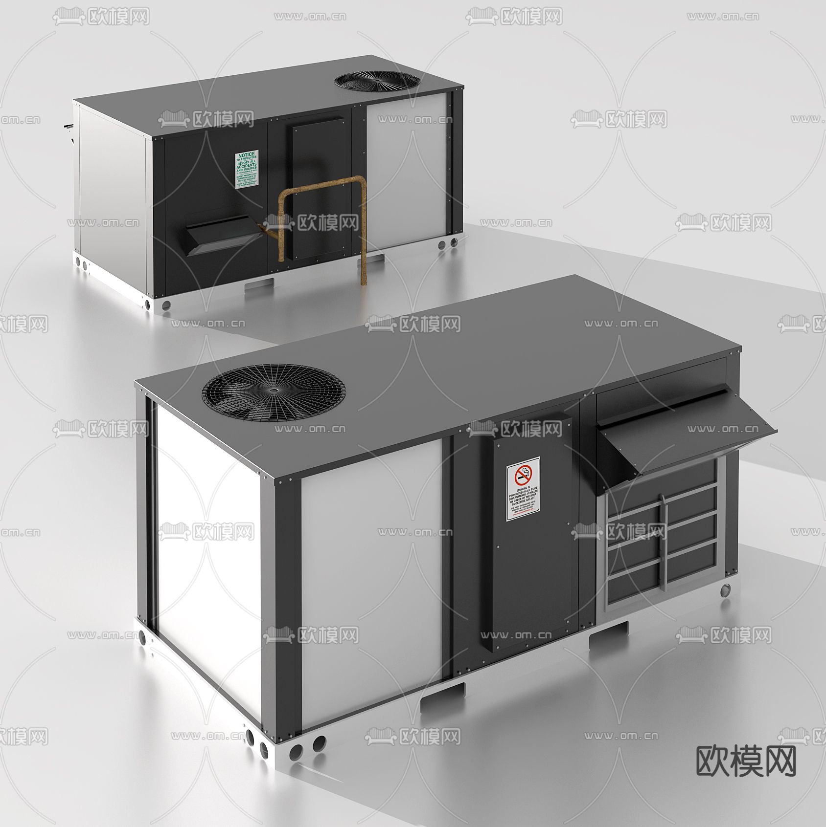 现代屋顶电机水箱设备3d模型