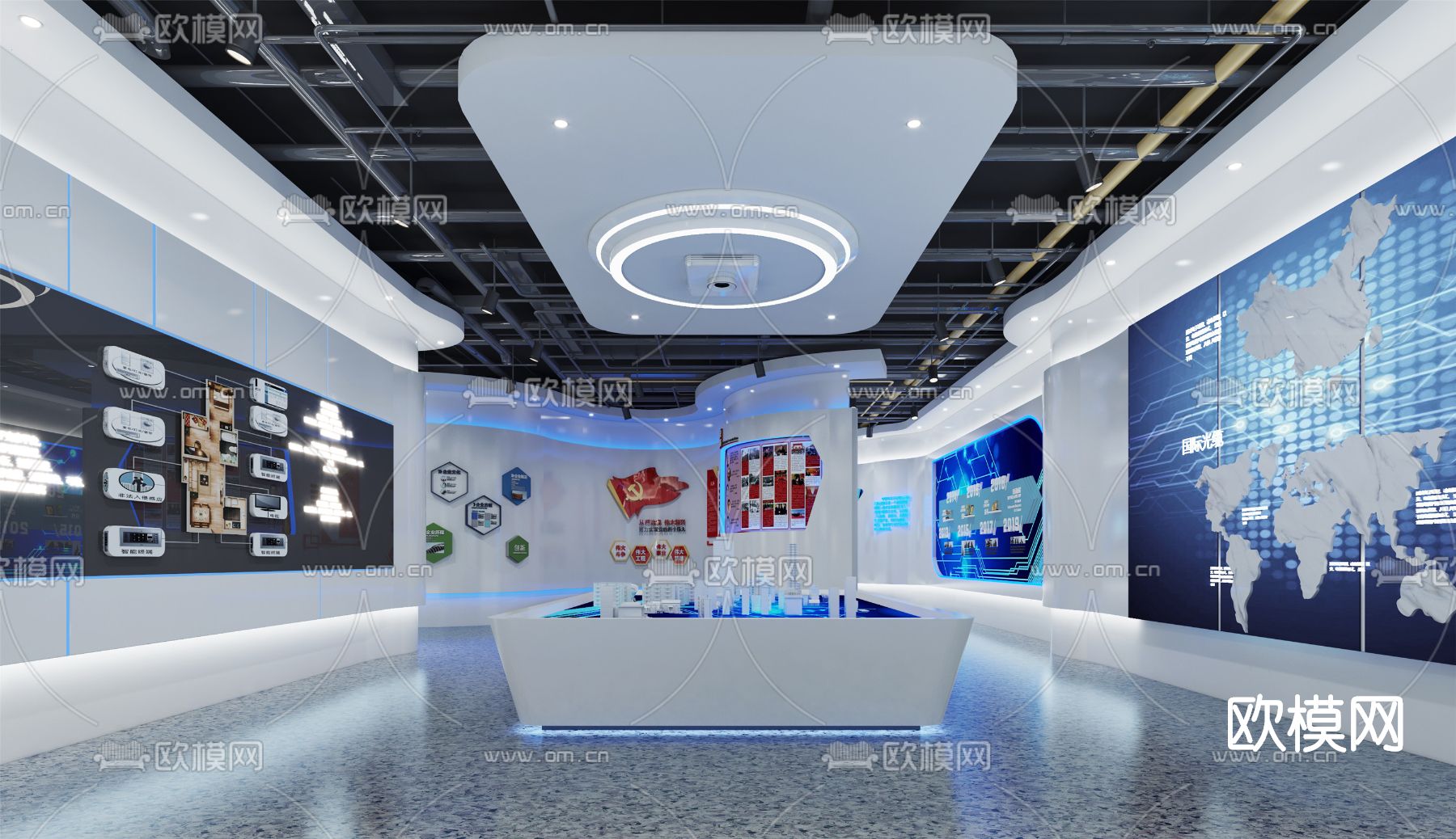 现代中国电信展厅免费3d模型