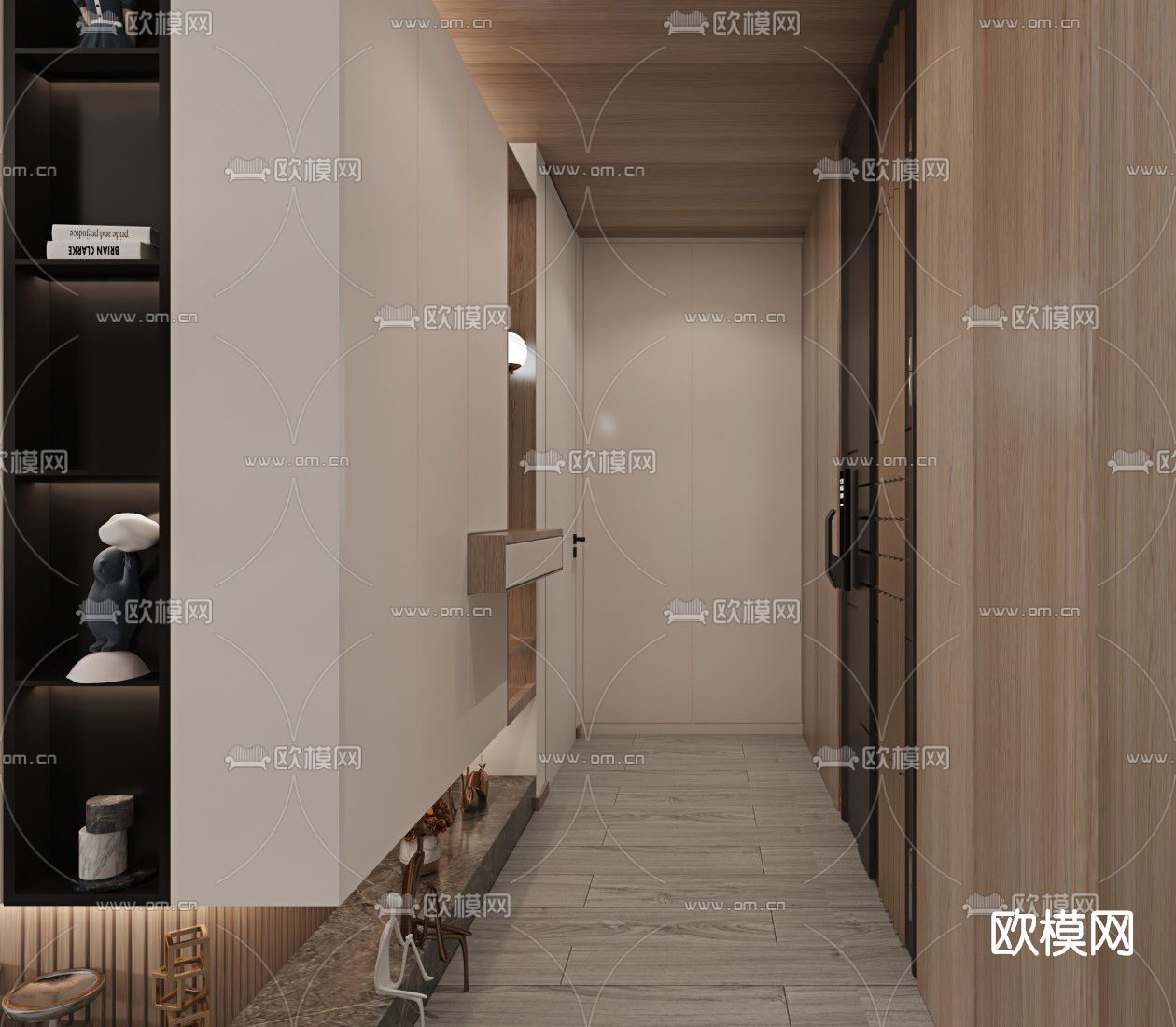 现代客餐厅免费3d模型下载（渲染图2）