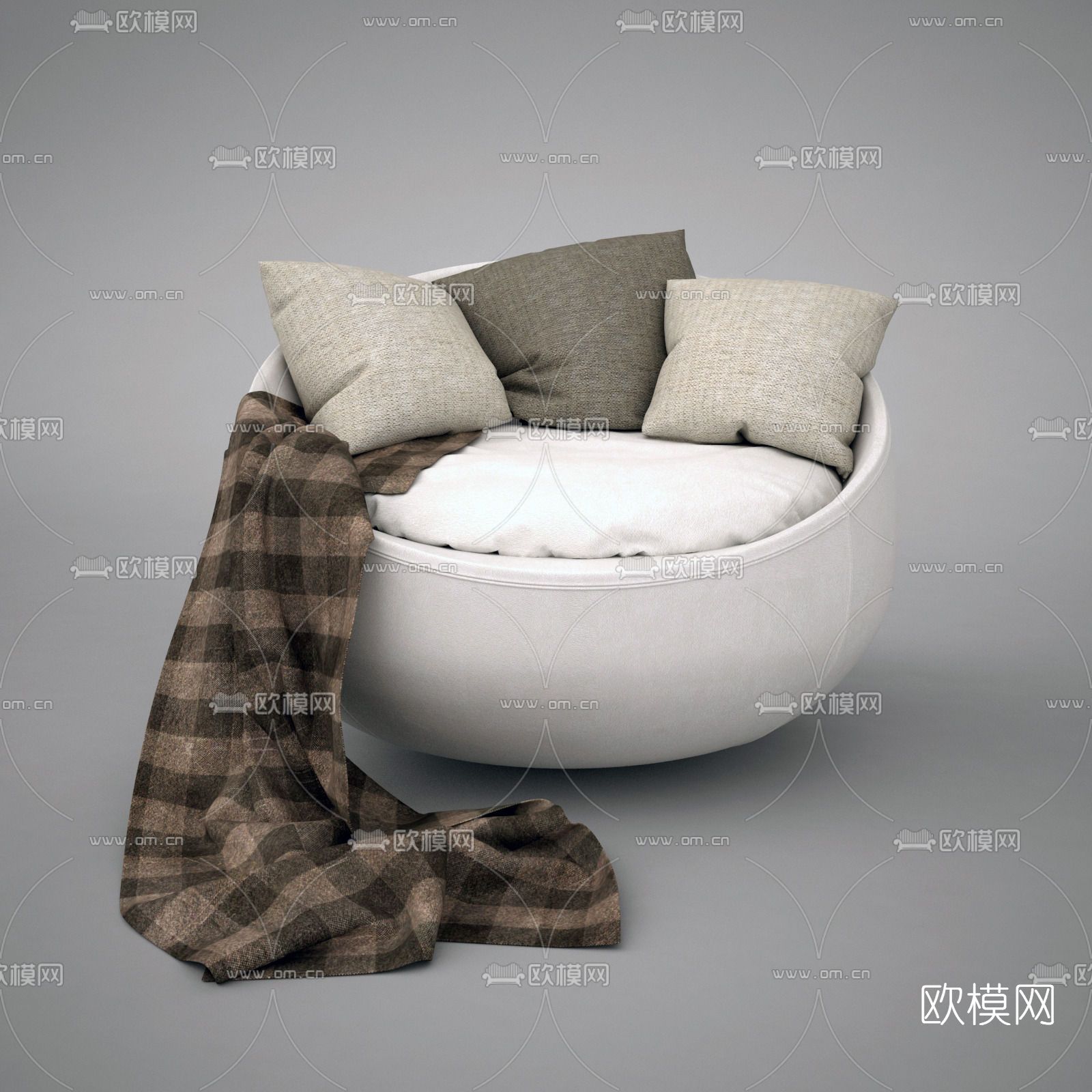 现代布艺休闲沙发免费3d模型