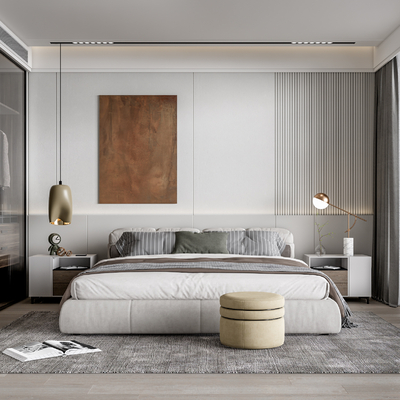 现代卧室su模型