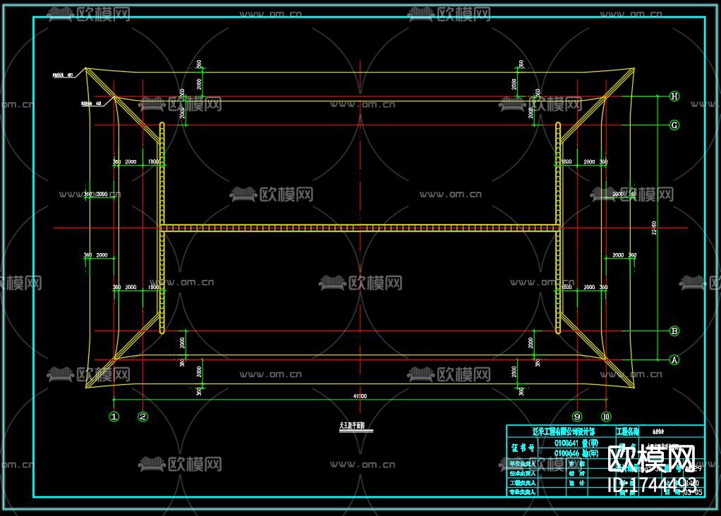 古殿建筑cad施工图下载（渲染图4）