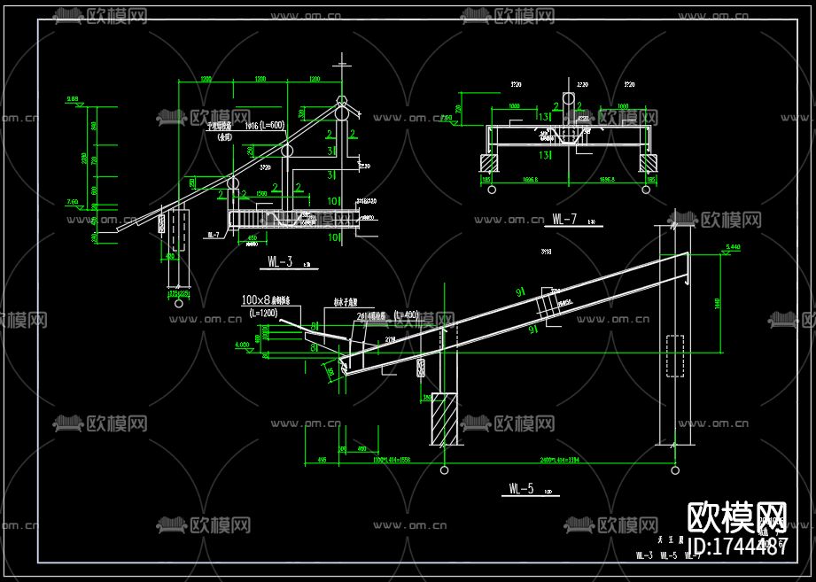 古殿建筑cad施工图下载（渲染图9）