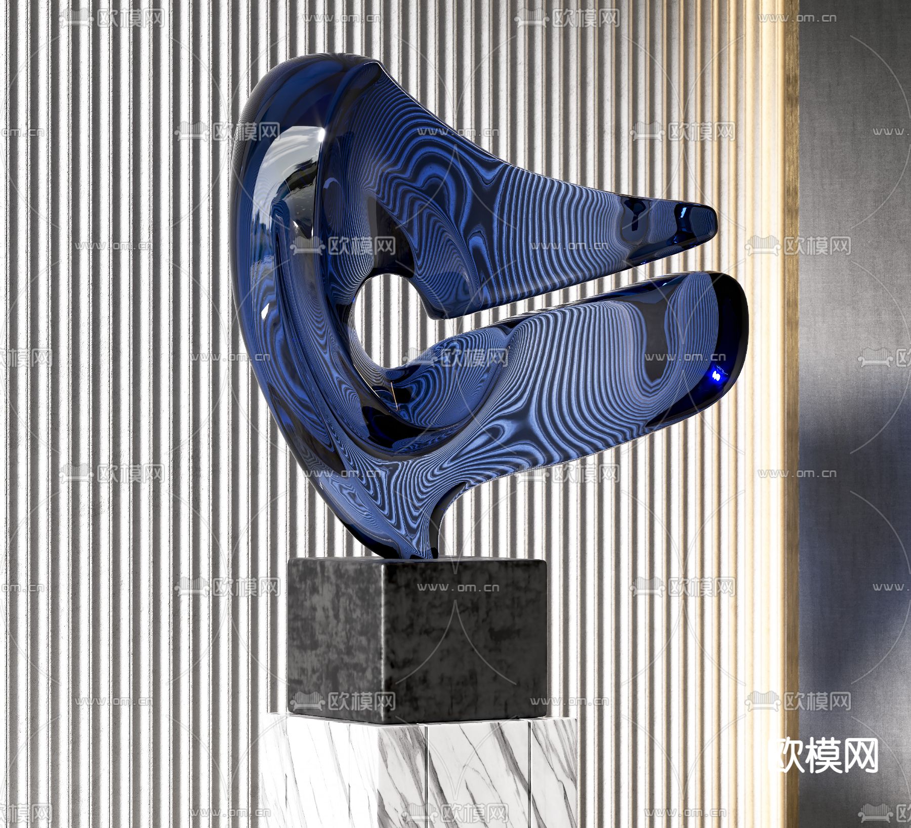 现代抽象雕塑摆件3d模型