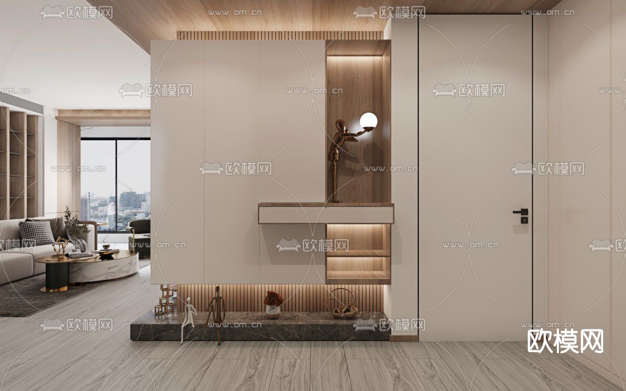 现代客餐厅免费3d模型下载（渲染图3）