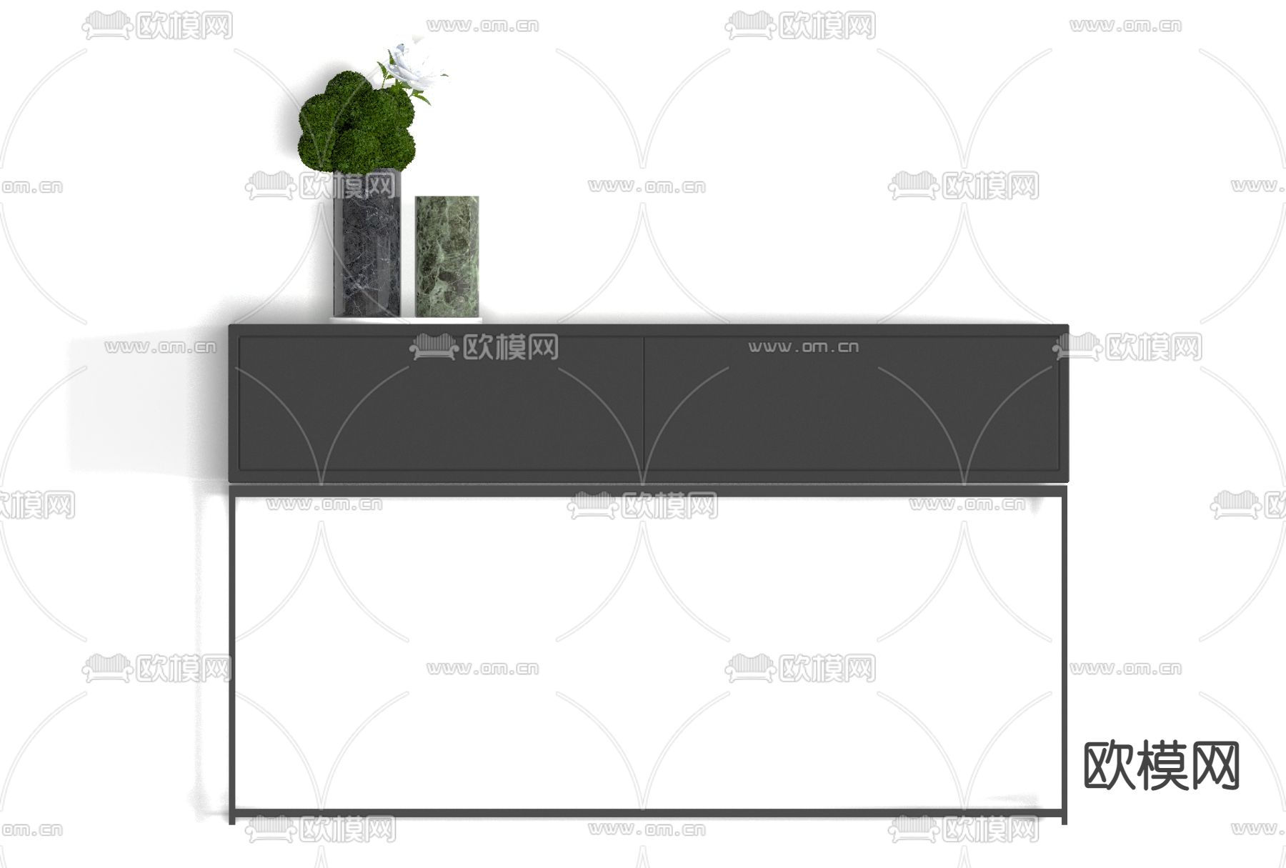 现代极简边柜免费3d模型下载