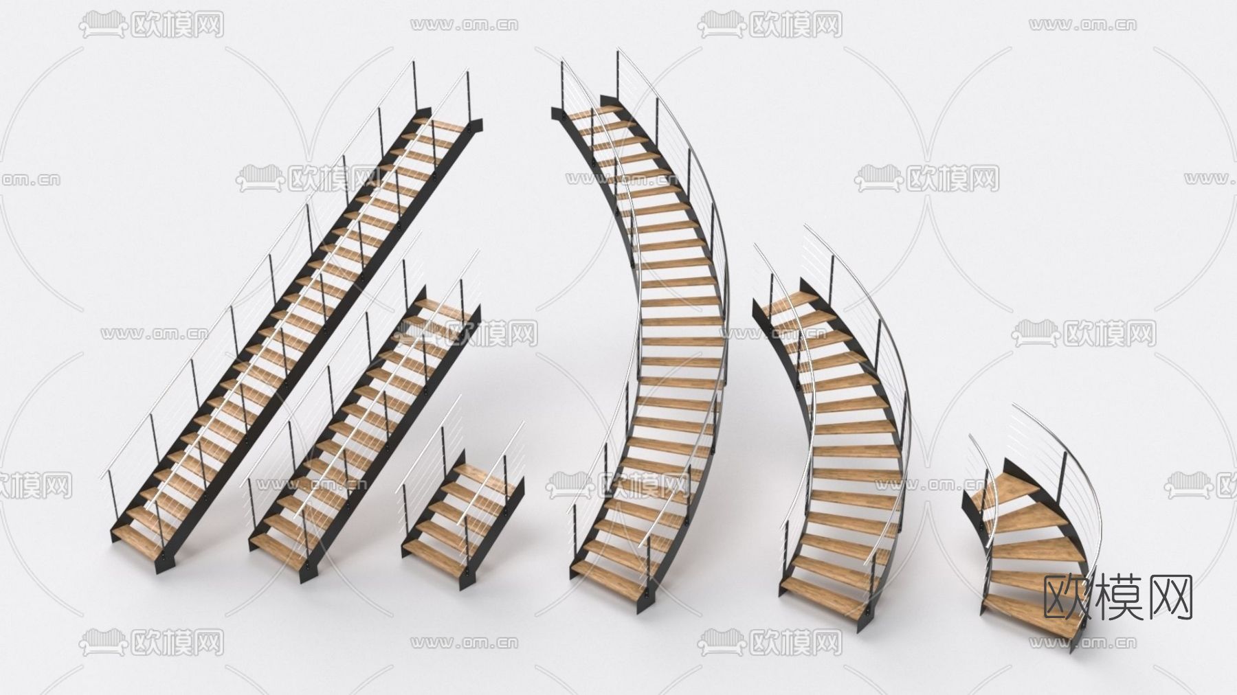 工业风楼梯免费3d模型下载