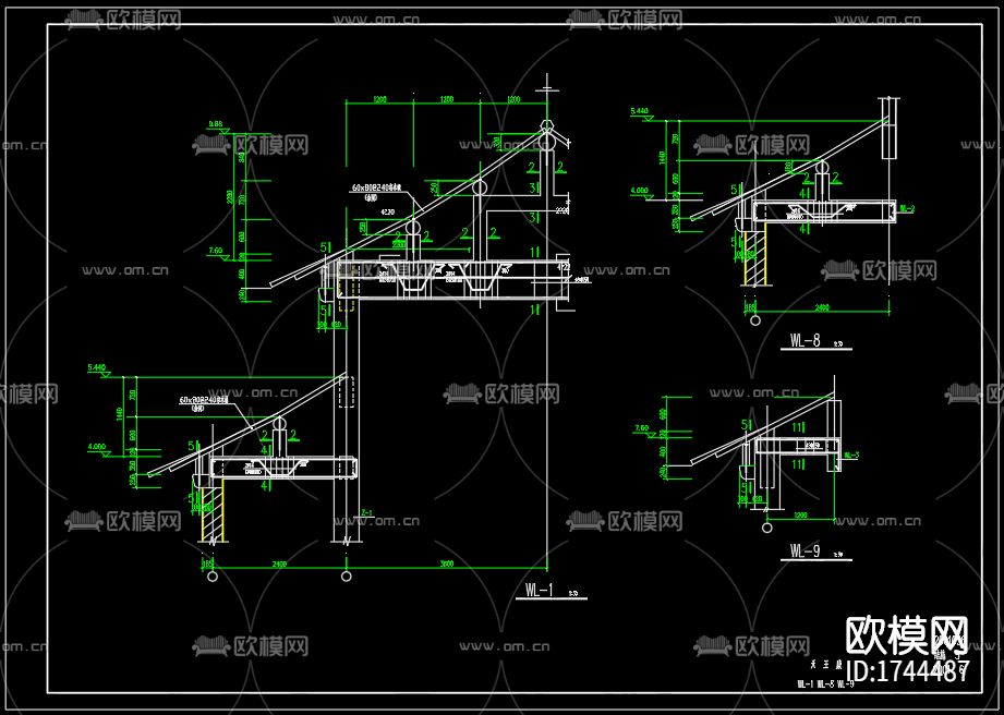 古殿建筑cad施工图下载（渲染图8）