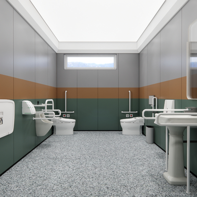  现代无障碍公共卫生间su模型 