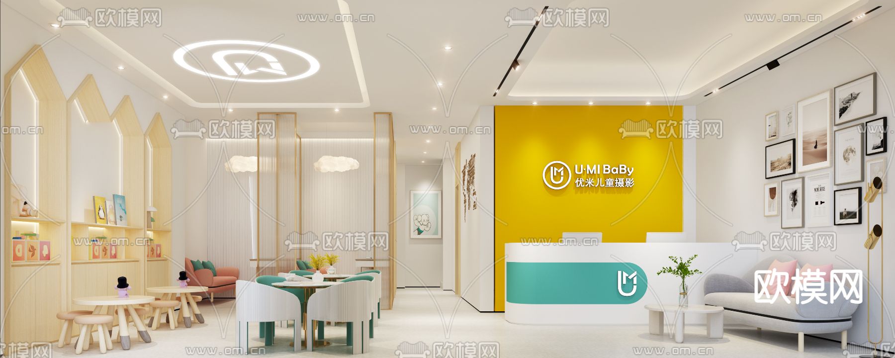 现代儿童摄影店3d模型下载（渲染图1）