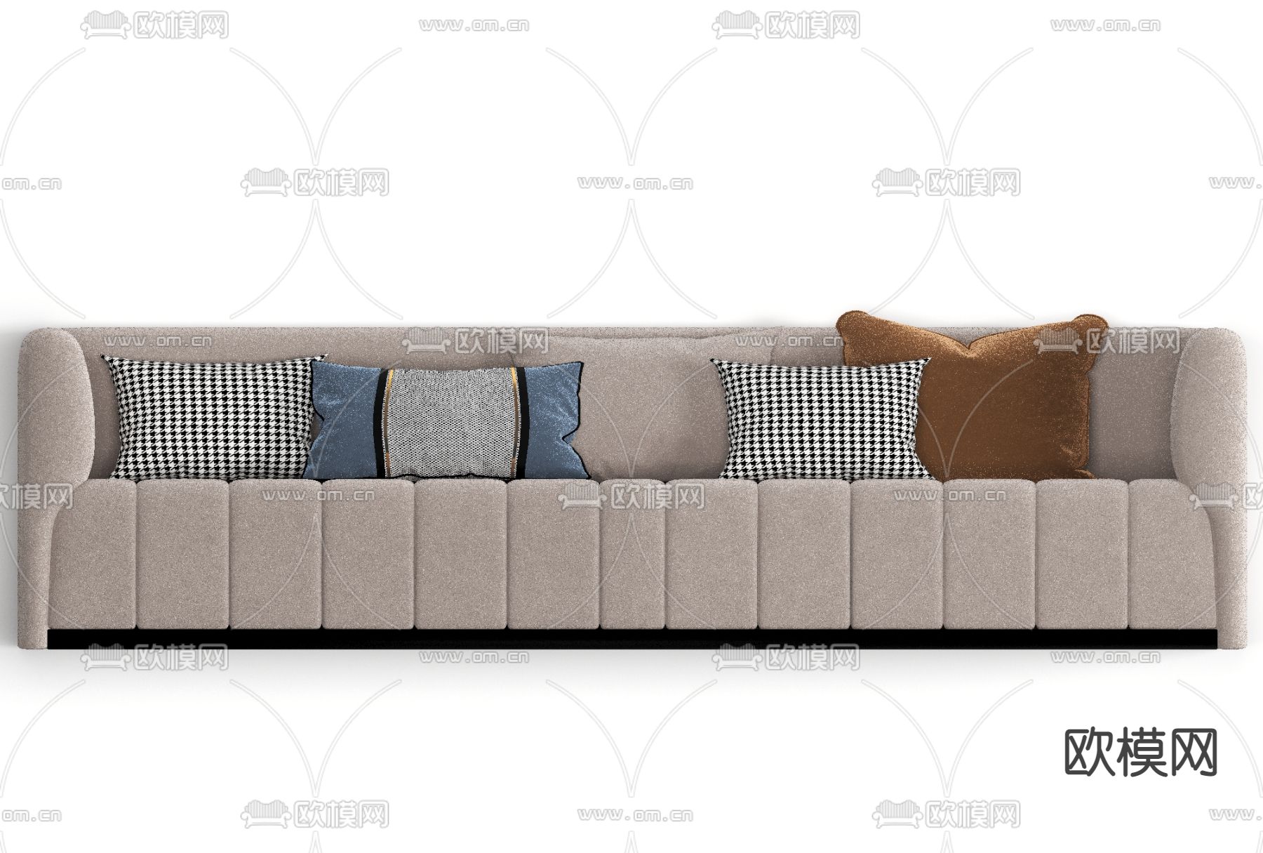 现代布艺多人沙发免费3d模型下载