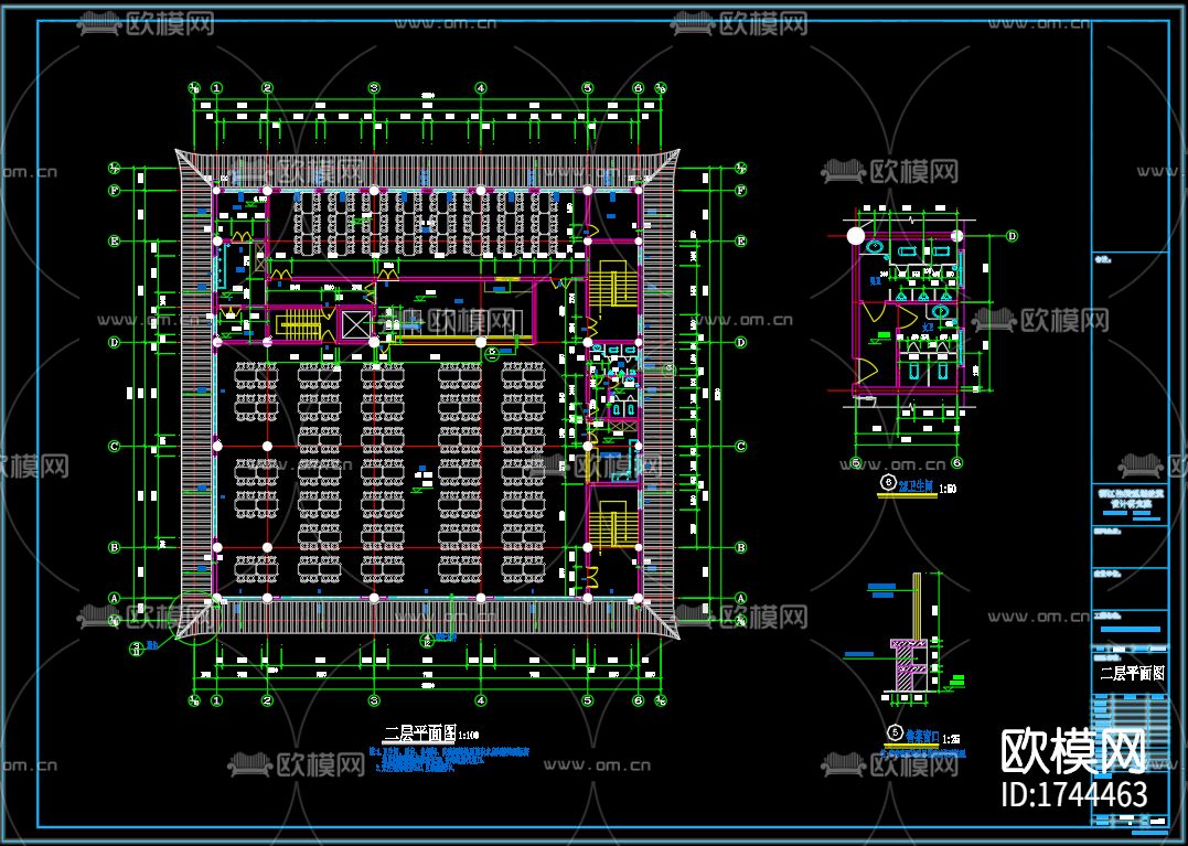 古寺建筑cad施工图下载（渲染图8）