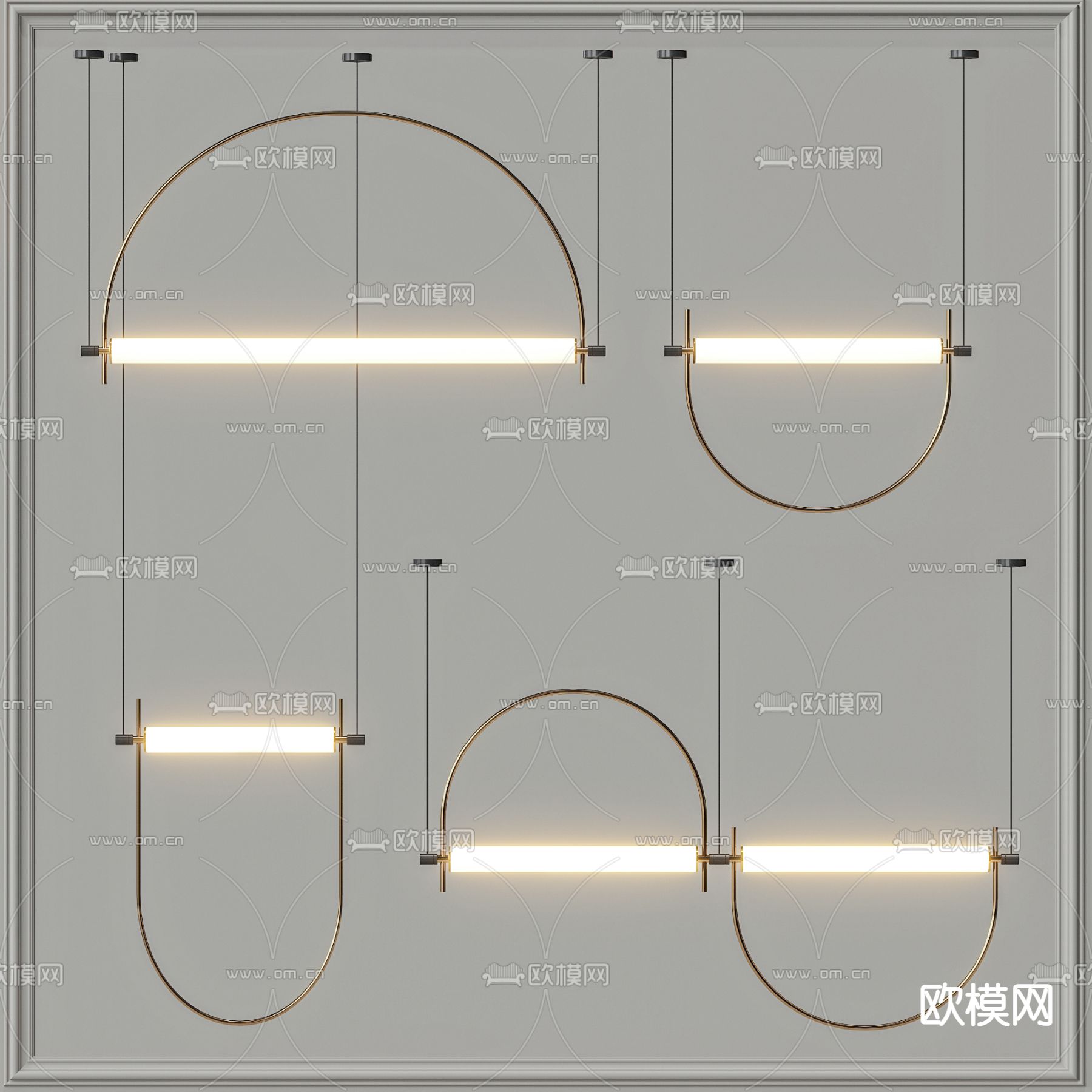 现代金属吊灯3d模型