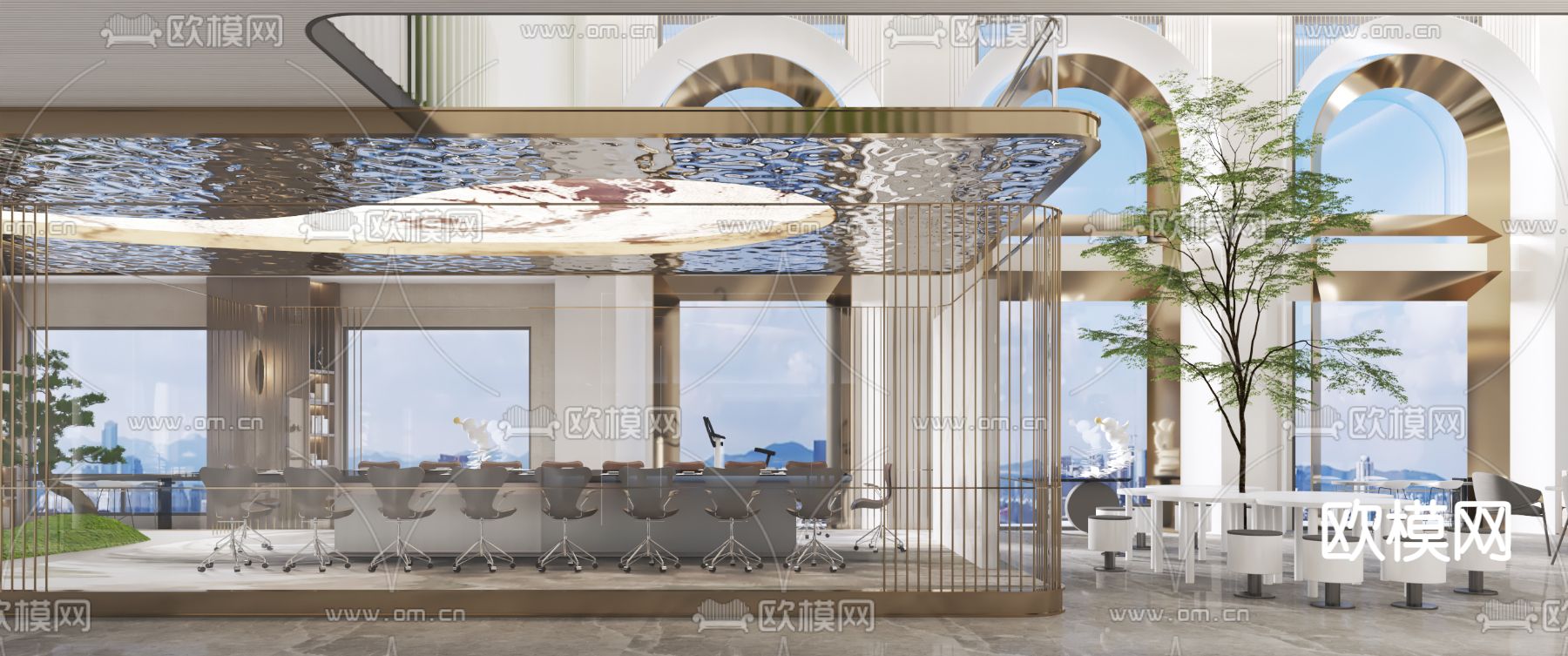 现代会议室休闲区3d模型