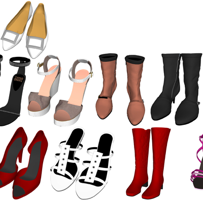  现代女士鞋su模型 