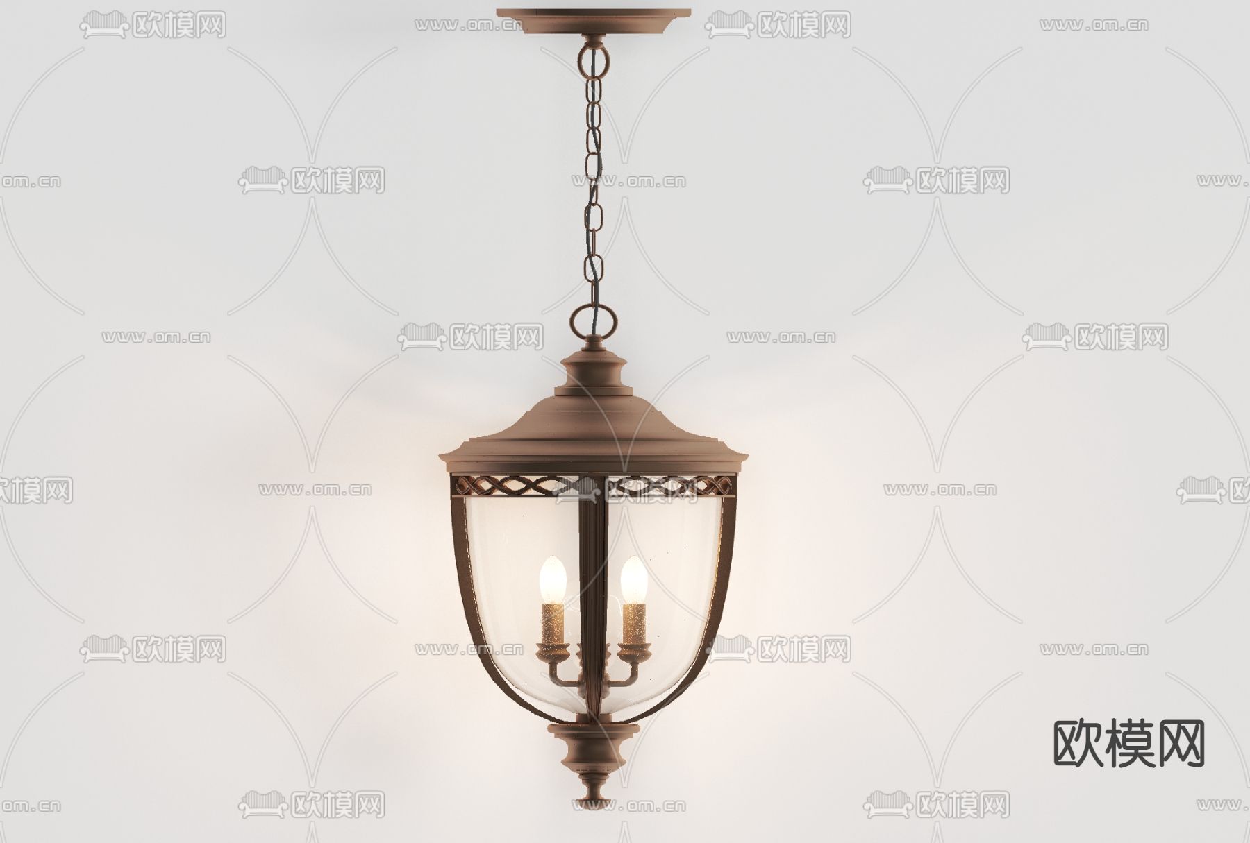 欧式古典金属吊灯免费3d模型下载