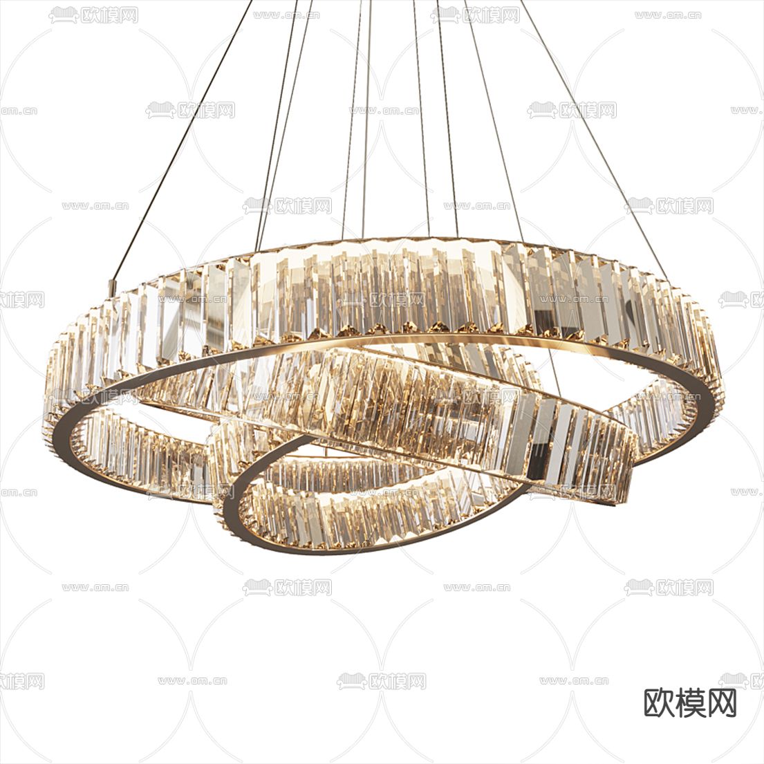现代水晶圆环吊灯3d模型下载_ID11596803_3dmax免费模型-欧模网