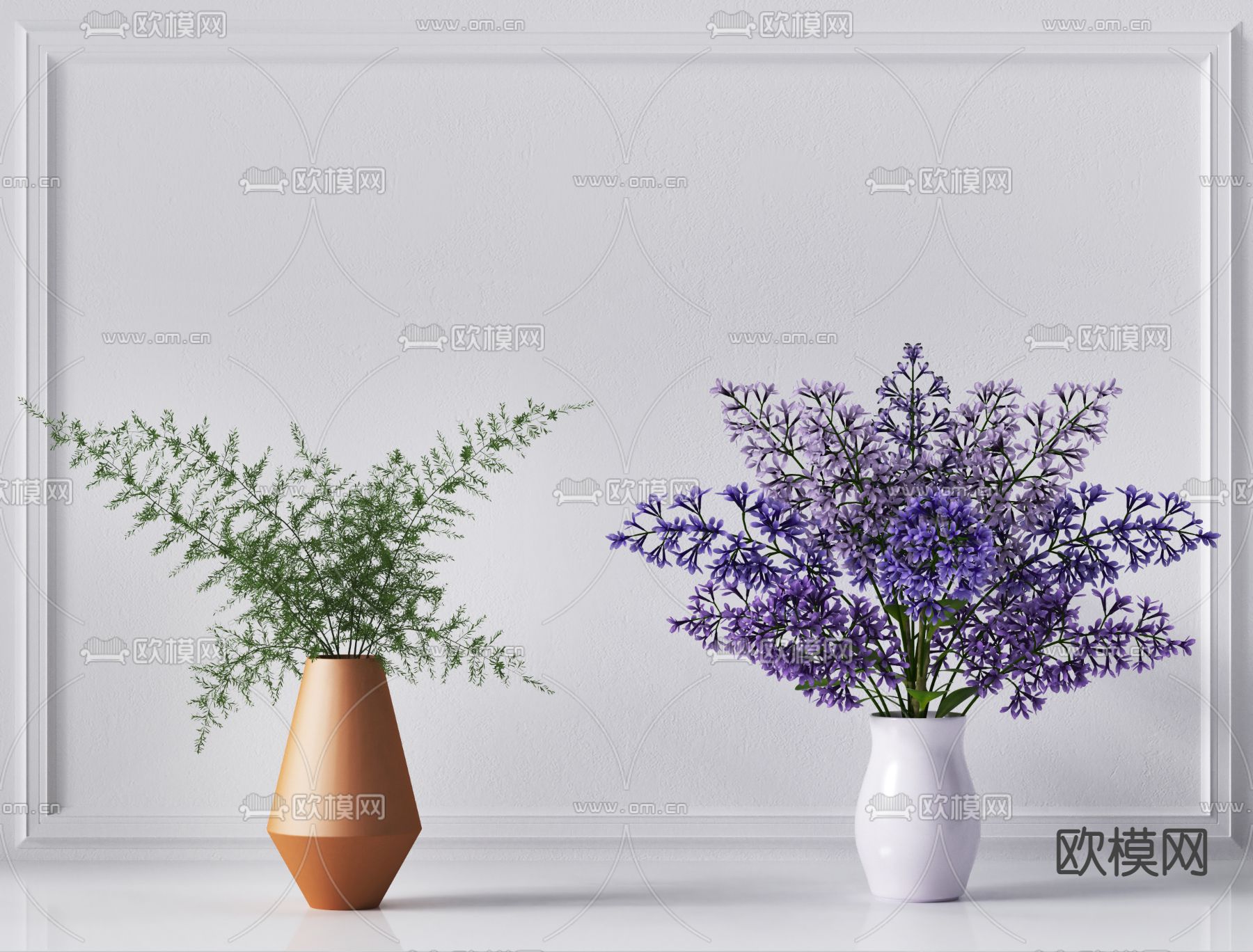 现代花瓶花艺3d模型