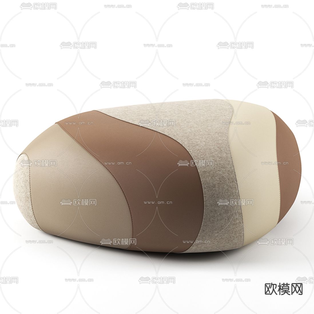 现代皮革沙发凳3d模型下载（渲染图4）