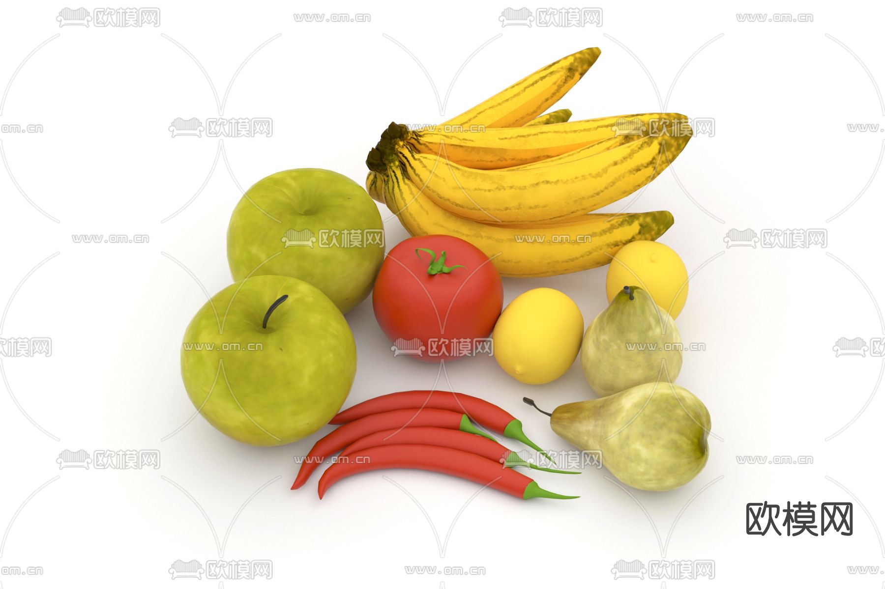 现代水果免费3d模型下载