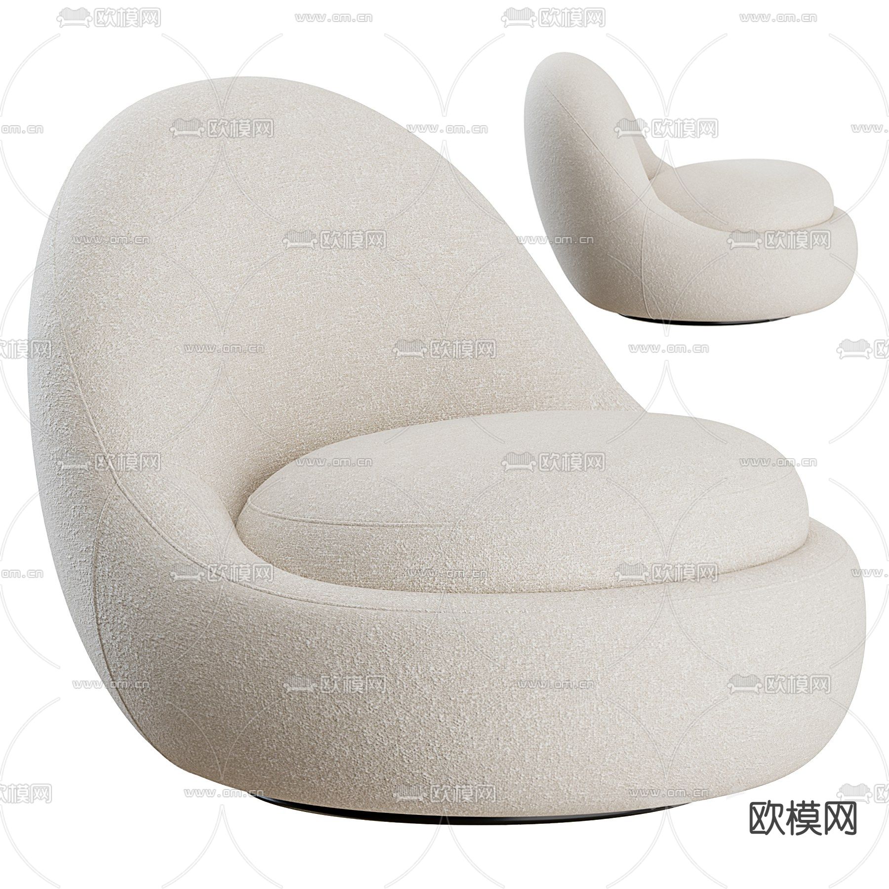 现代布艺单人沙发3d模型
