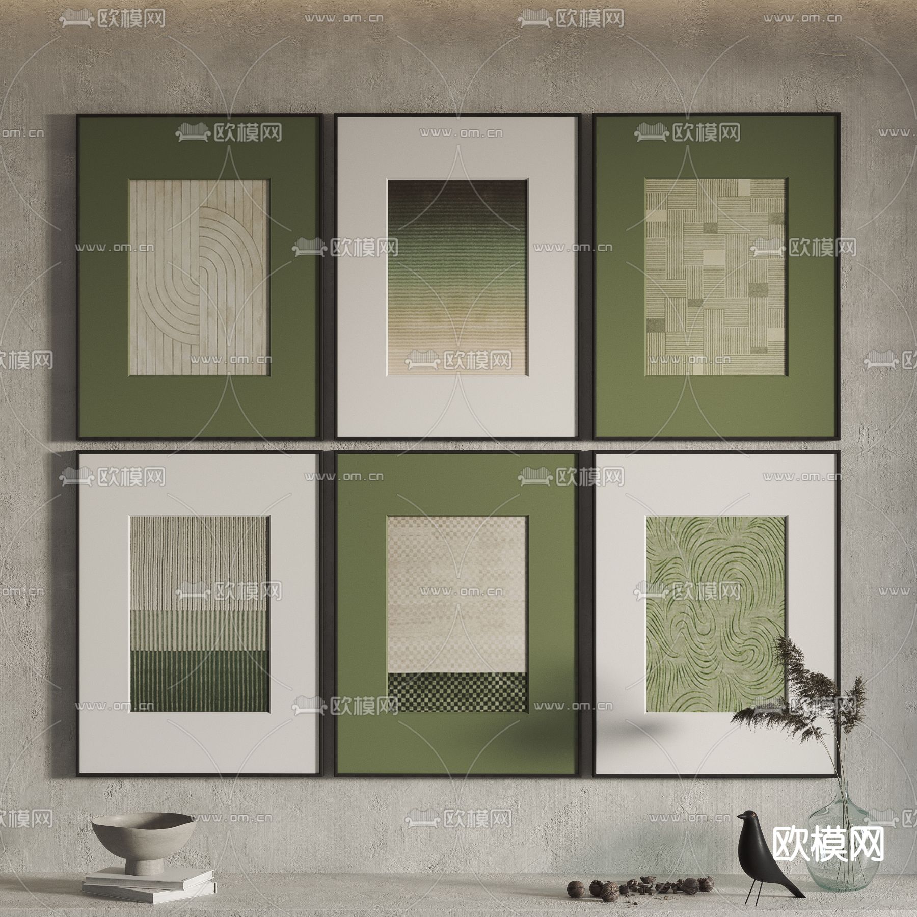 现代抽象装饰画3d模型