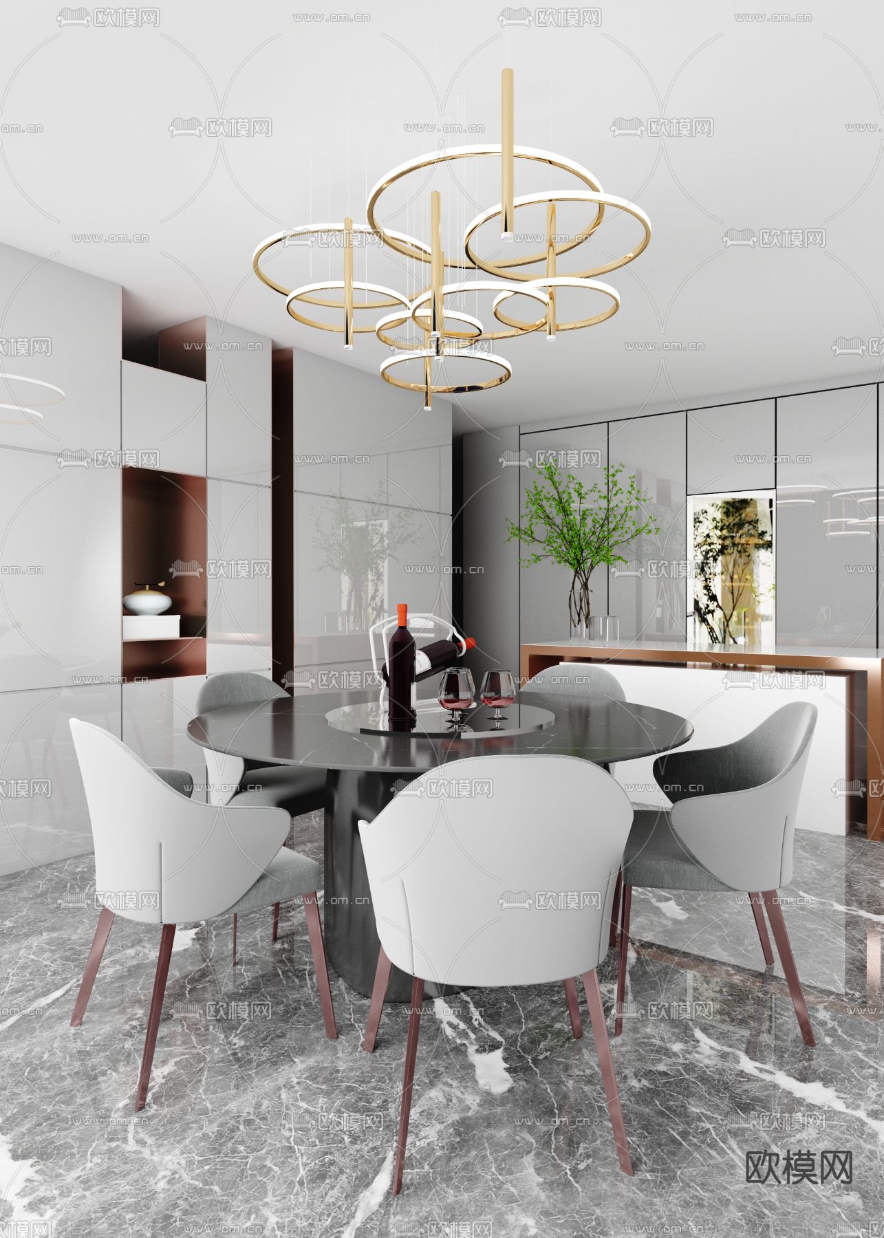 李玮珉设计 现代餐厅3d模型下载