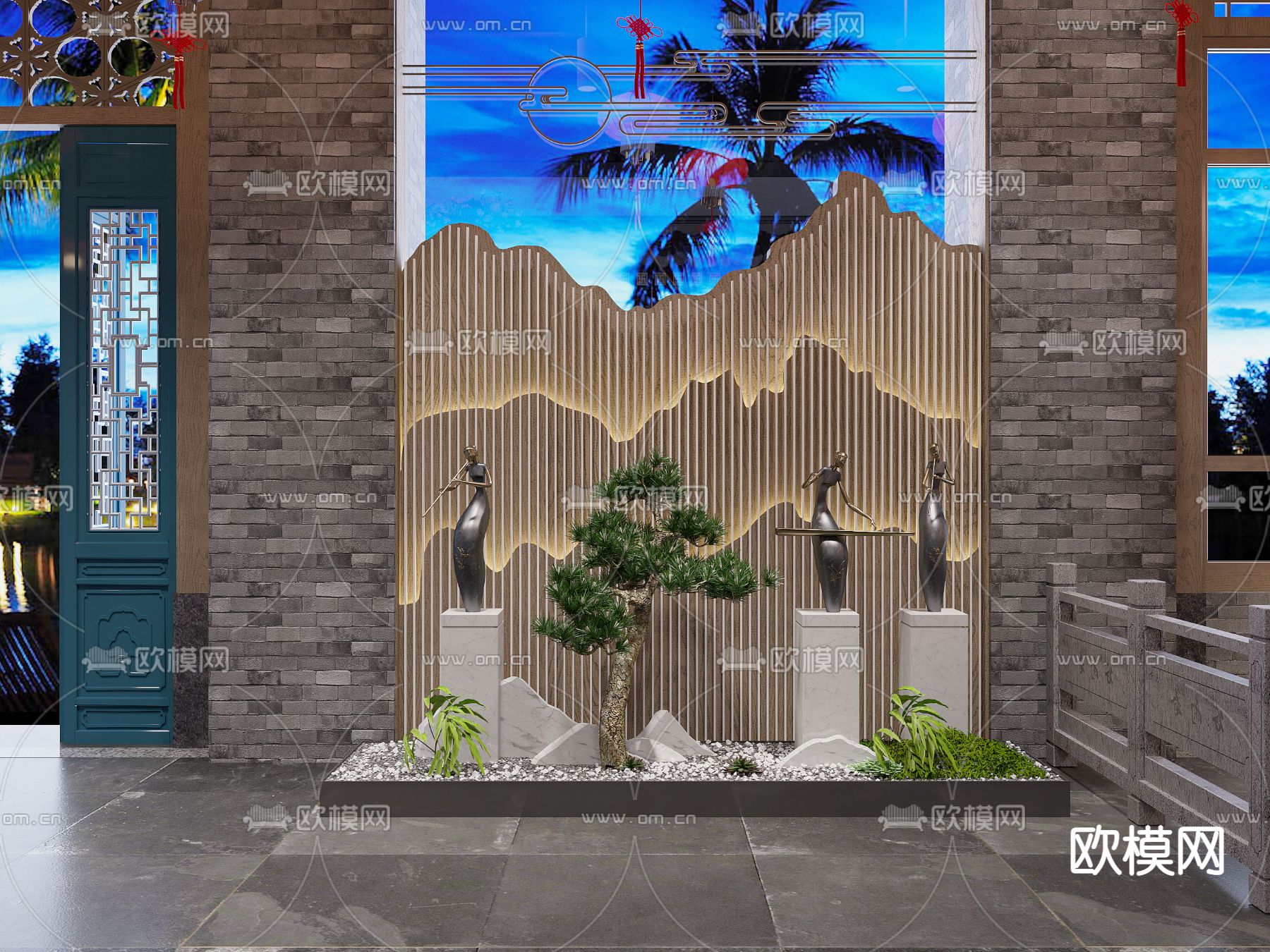 中式火锅店3d模型