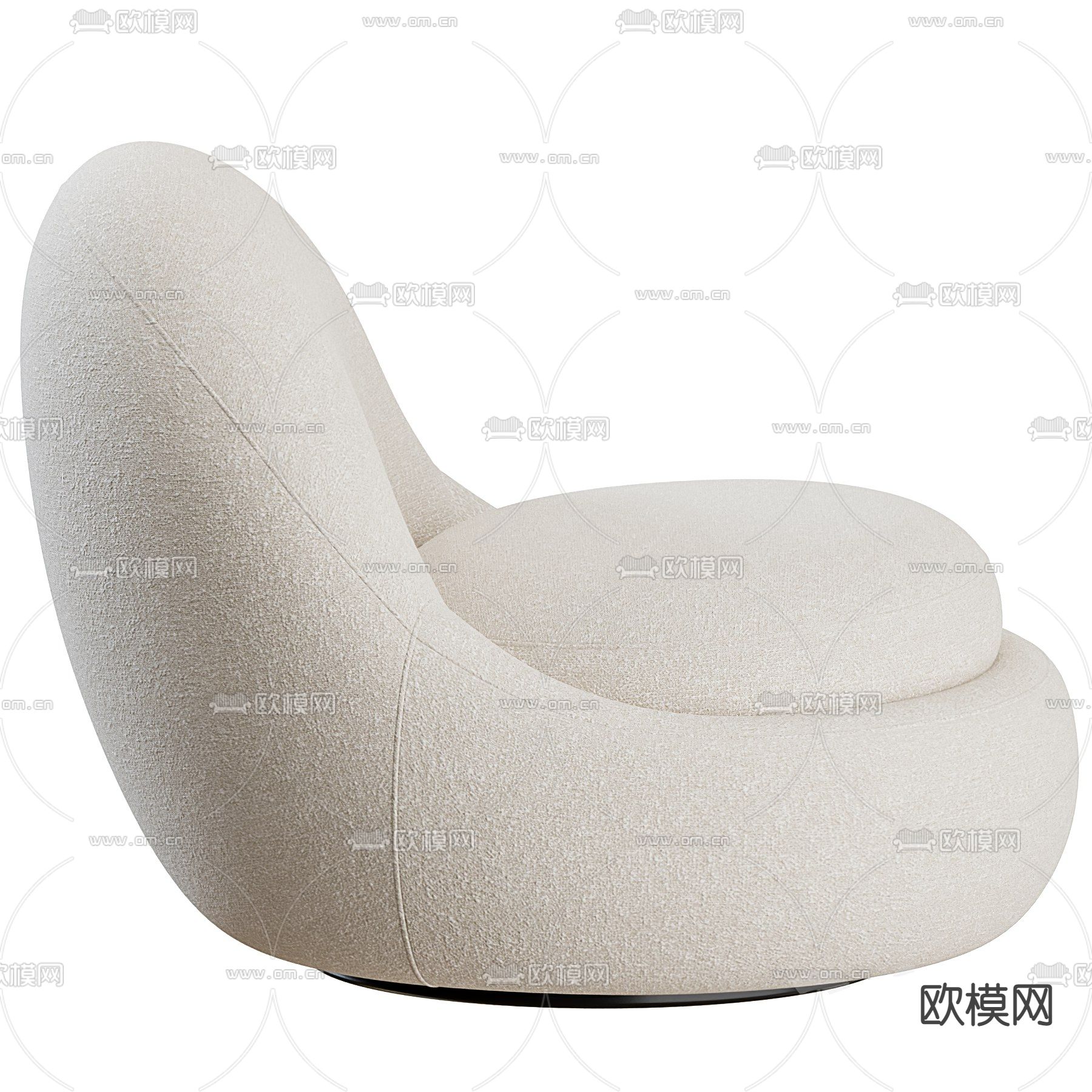 现代布艺单人沙发3d模型