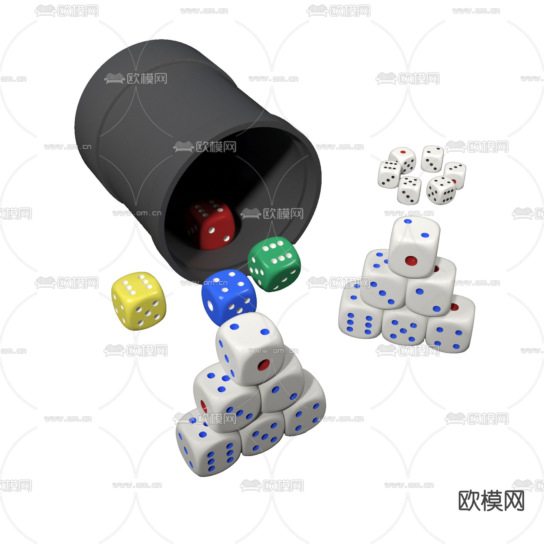 现代玩具骰子3d模型
