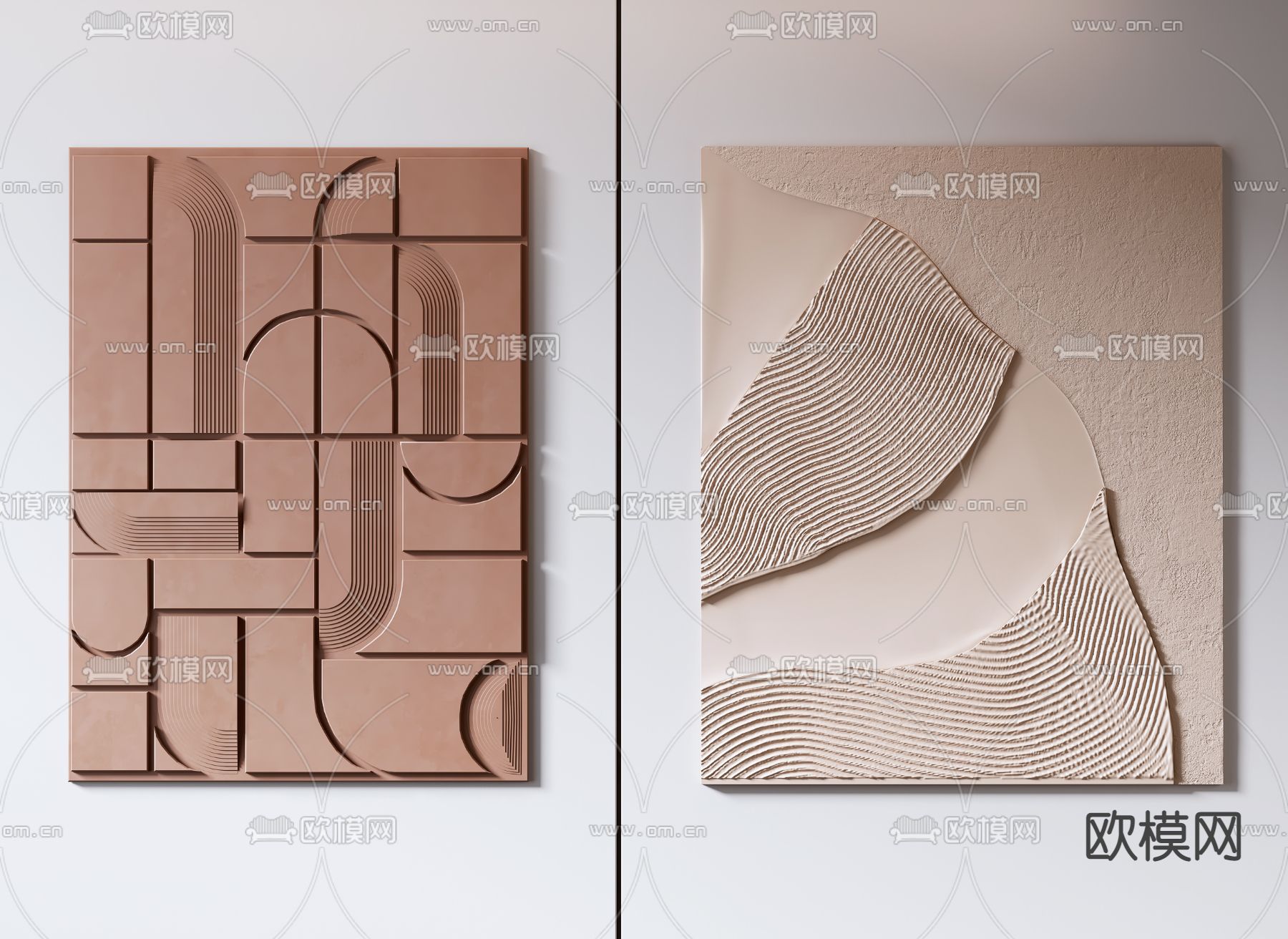 现代立体装饰画3d模型