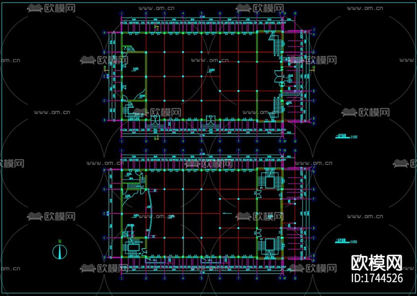教堂建筑cad施工圖下載(渲染圖7)