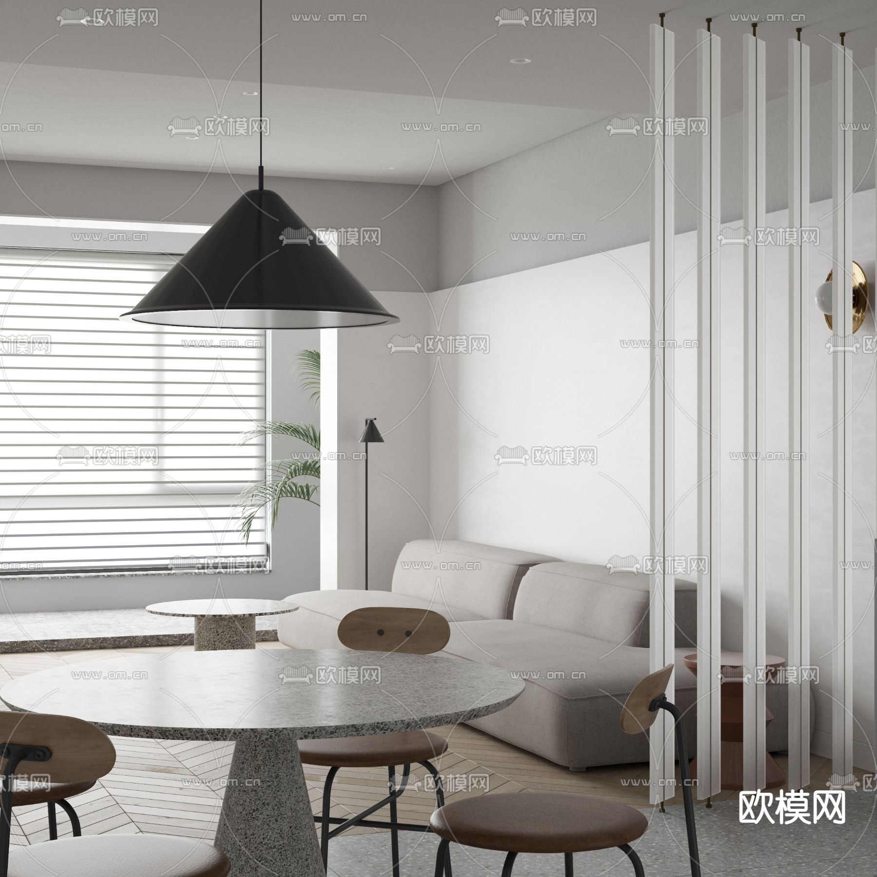 现代高级灰公寓3d模型