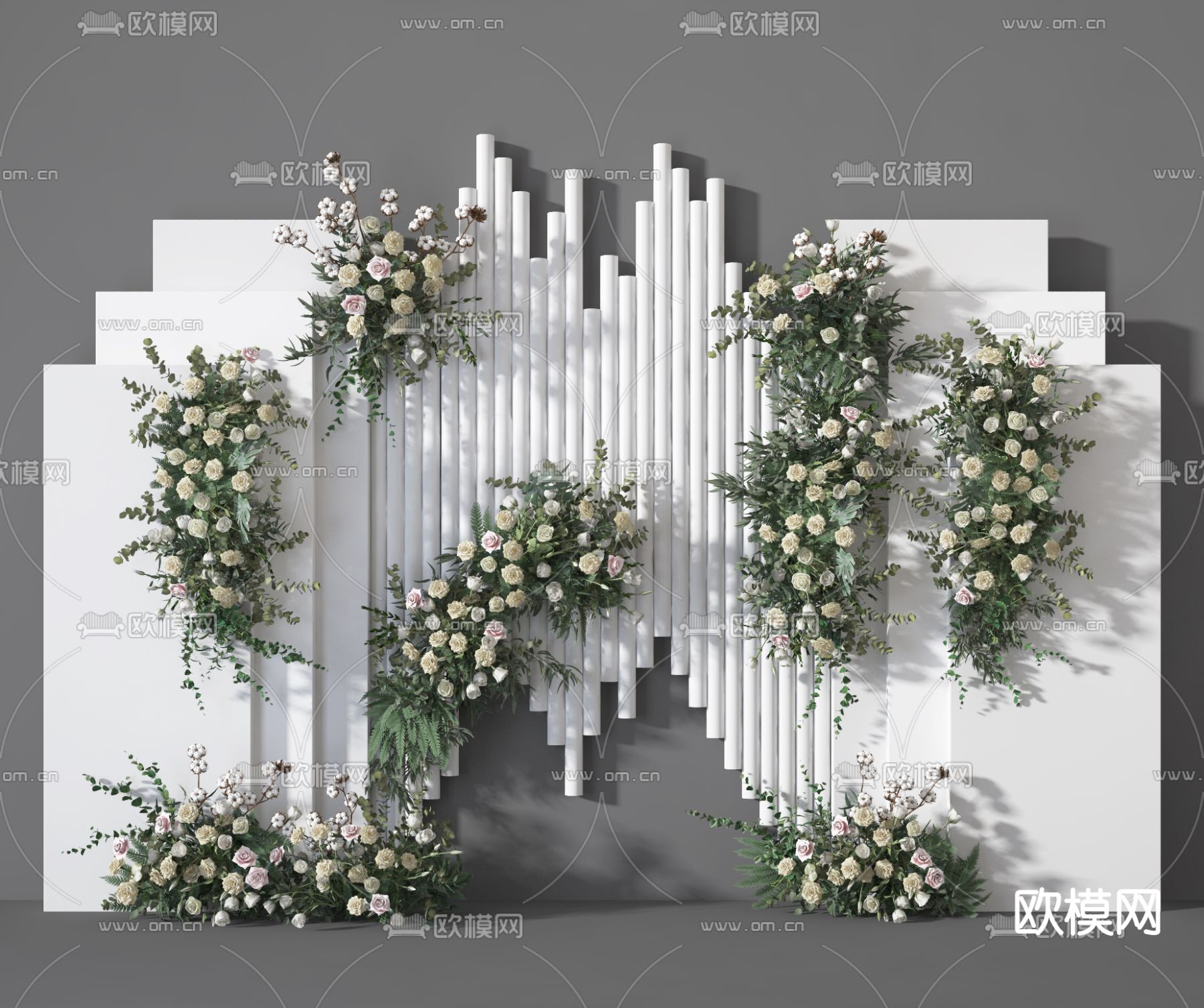 现代婚礼花艺美陈3d模型