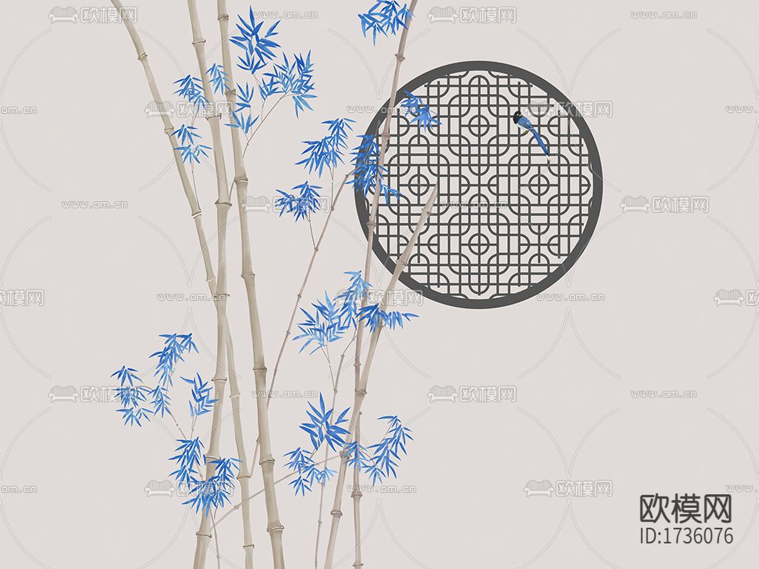 中式竹影壁纸下载（渲染图5）