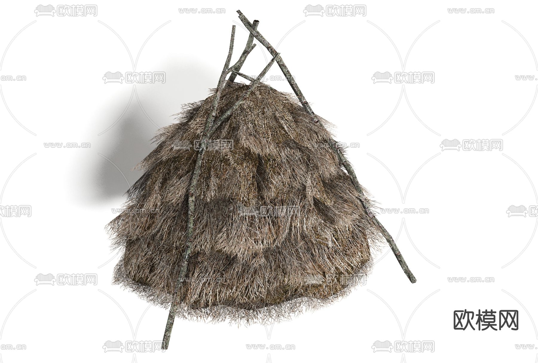 自然风草垛免费3d模型下载