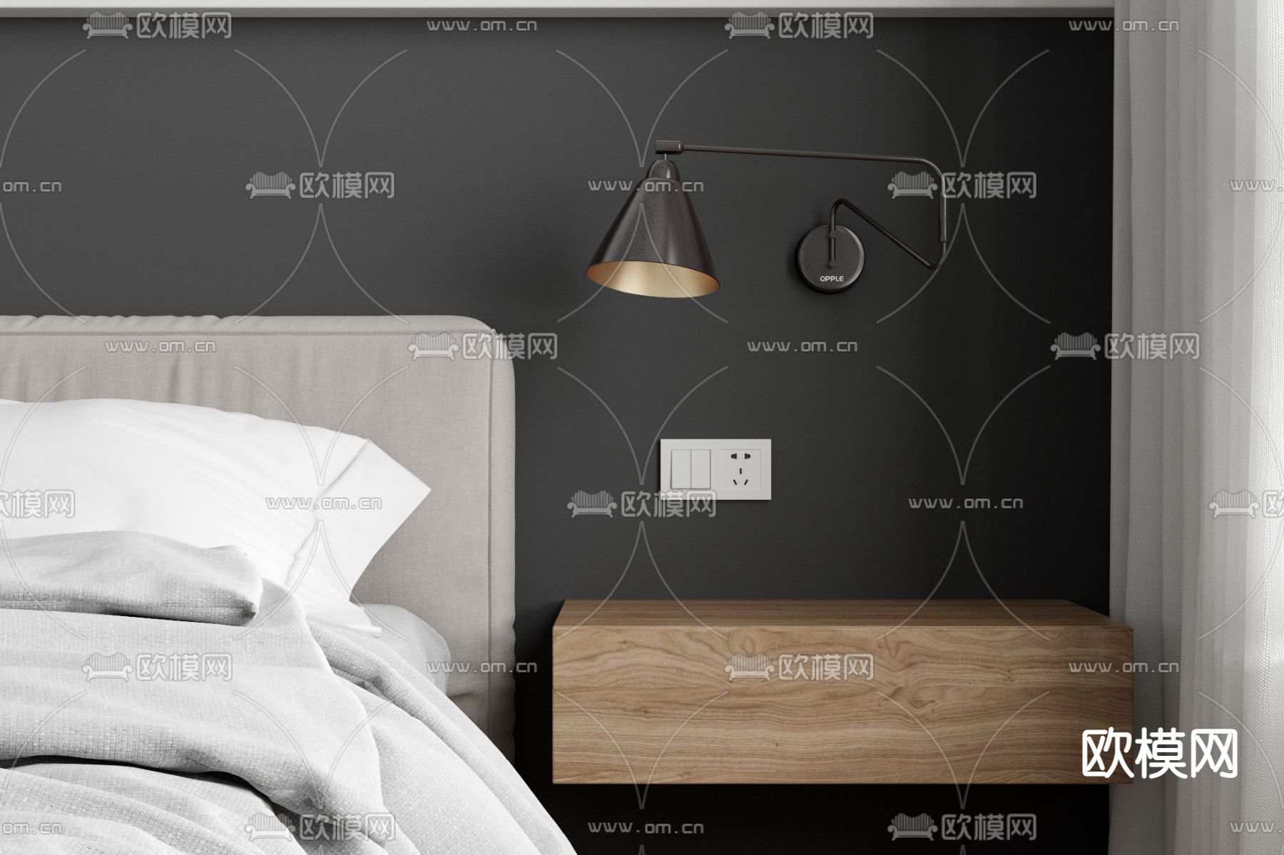 现代高级灰公寓3d模型