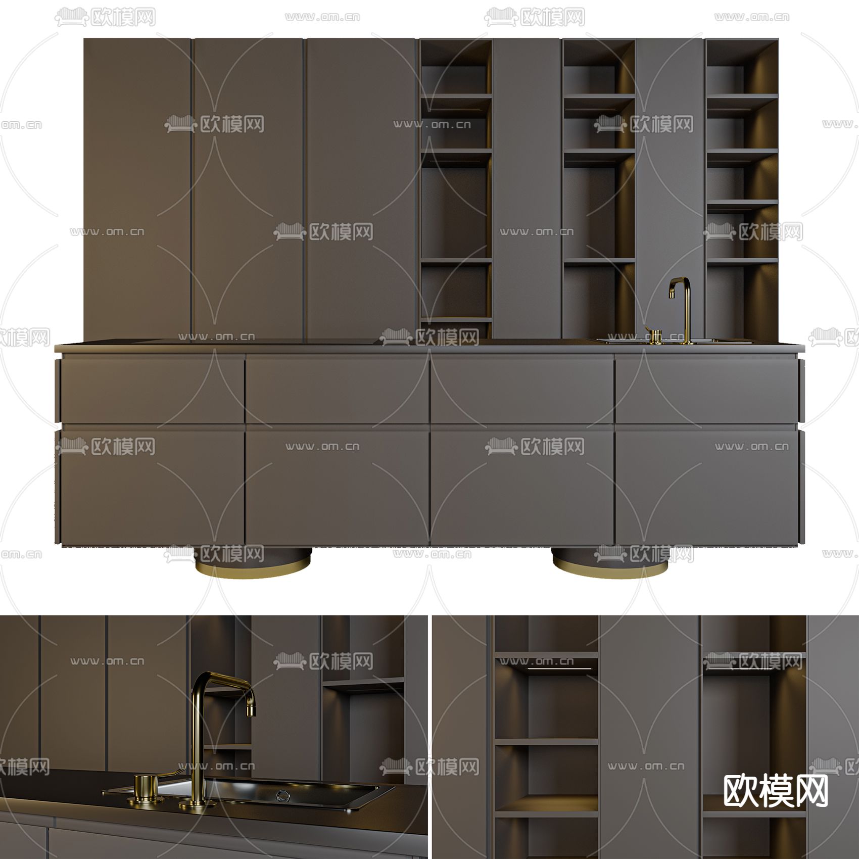 现代橱柜3d模型