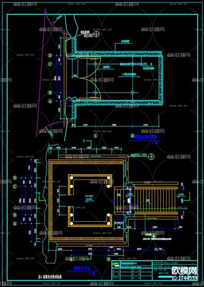 回雁峰望雁臺(tái)建筑cad施工圖下載(渲染圖3)