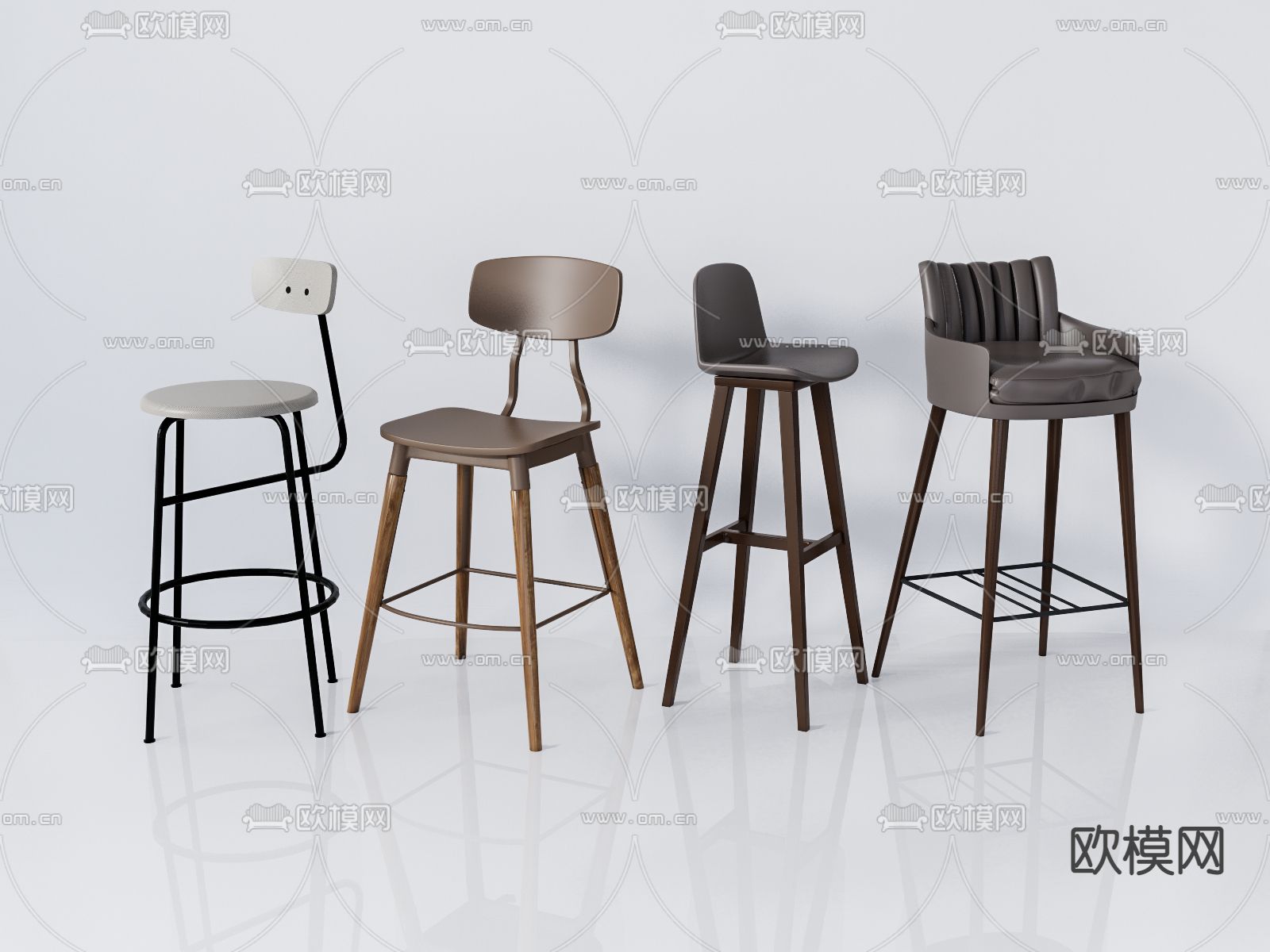 现代高脚凳su模型下载（渲染图1）