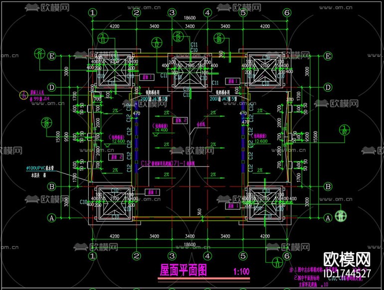 教堂建筑cad施工圖下載(渲染圖8)